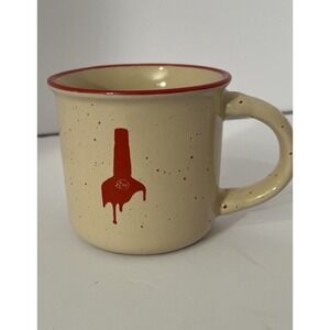 Maker's Mark Limited Ed Bourbon Whiskey Beige Ceramic Mug With Red Speckles 12oz